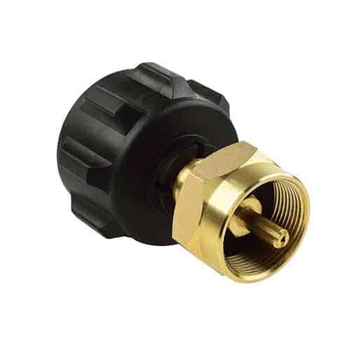 QCC1 to POL one Pound Gas Cylinder Adapter Solid Brass 0 Cuts Off Gas Flow Automatically 